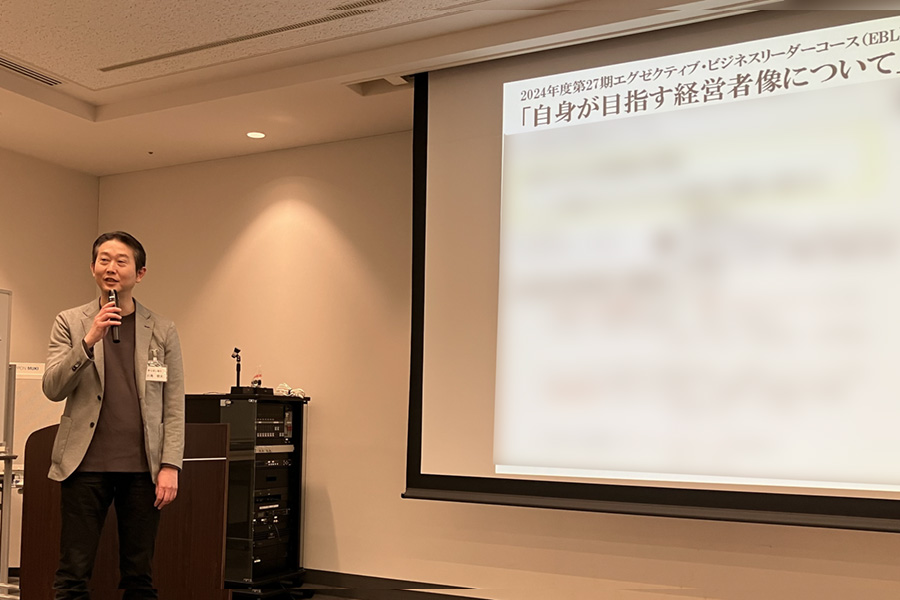最終単位で「目指す経営者像」を語る川角氏